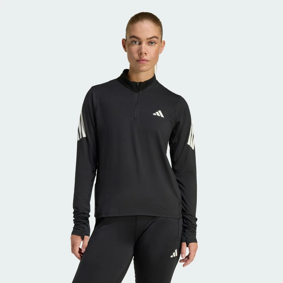 Adi365 Jumper Iconic Running 1/2 Zip S Black - Adidas - FashionsVida