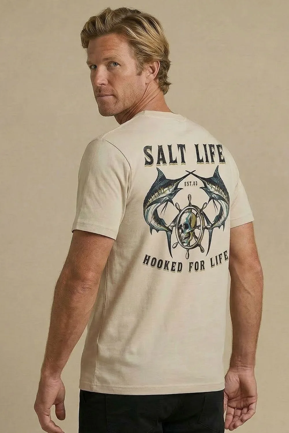 Hooked for Life Mens T-Shirt - Salt Life - FashionsVida