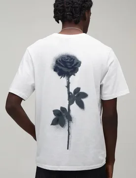 Men's Regular Blurred Floral Back Print T-Shirt White Size 5X-Large White 5XL - boohooMAN - FashionsVida