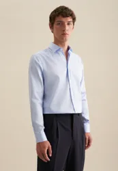 Regular Business Hemd Uni Blau 52
