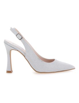 Décolleté Slingback Argento a Punta con Tacco Alto 3356 38