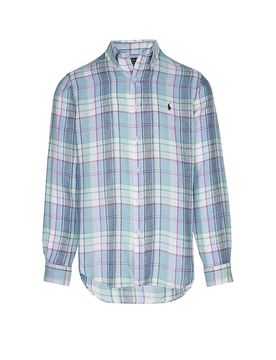Camisa de lino azul XL