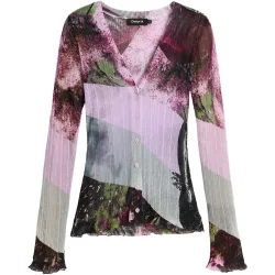 Jersey de mujer v-neck estampado