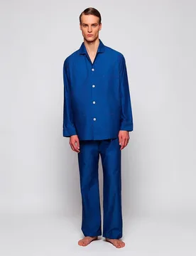Pijama corto de hombre rayas azul - Mirto - FashionsVida