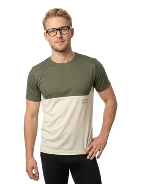 Endurance Tech Short Sleeve T-shirt Hay Green / Cotton White 2XL Men - Scott - FashionsVida