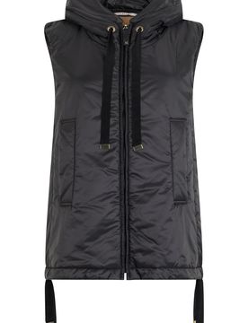 Max Mara Padded Hooded Vest Gilet with Adjustable Side Laces
