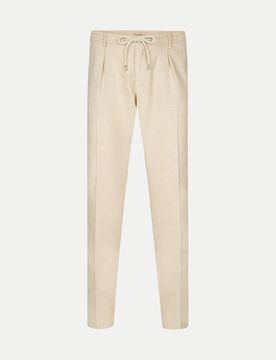 Hose aus Leinen- Mix Beige 52