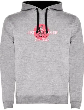 Felpa Con Cappuccio Just Enjoy The Ride Two-colour Heather Grey / Black - Kruskis - FashionsVida