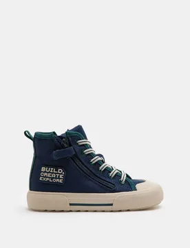 Kids' Minecraft™ Freshfeet™ High Tops (10 Small - 4 Large) Navy Mix male - M&S - FashionsVida