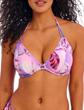 Womens Miami Sunset Halterneck Bikini Top - Purple Polyamide - Size 32d - Freya - FashionsVida