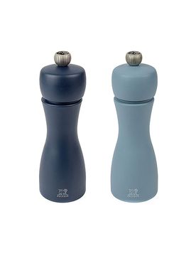 Pfeffer- und Salzmühle Set TAHITI LUFT 2-tlg. 15cm Buche / Hell- und Dunkelblau blau baby