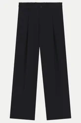 Black Relaxed-Fit Hose aus Schurwolle Schwarz 52