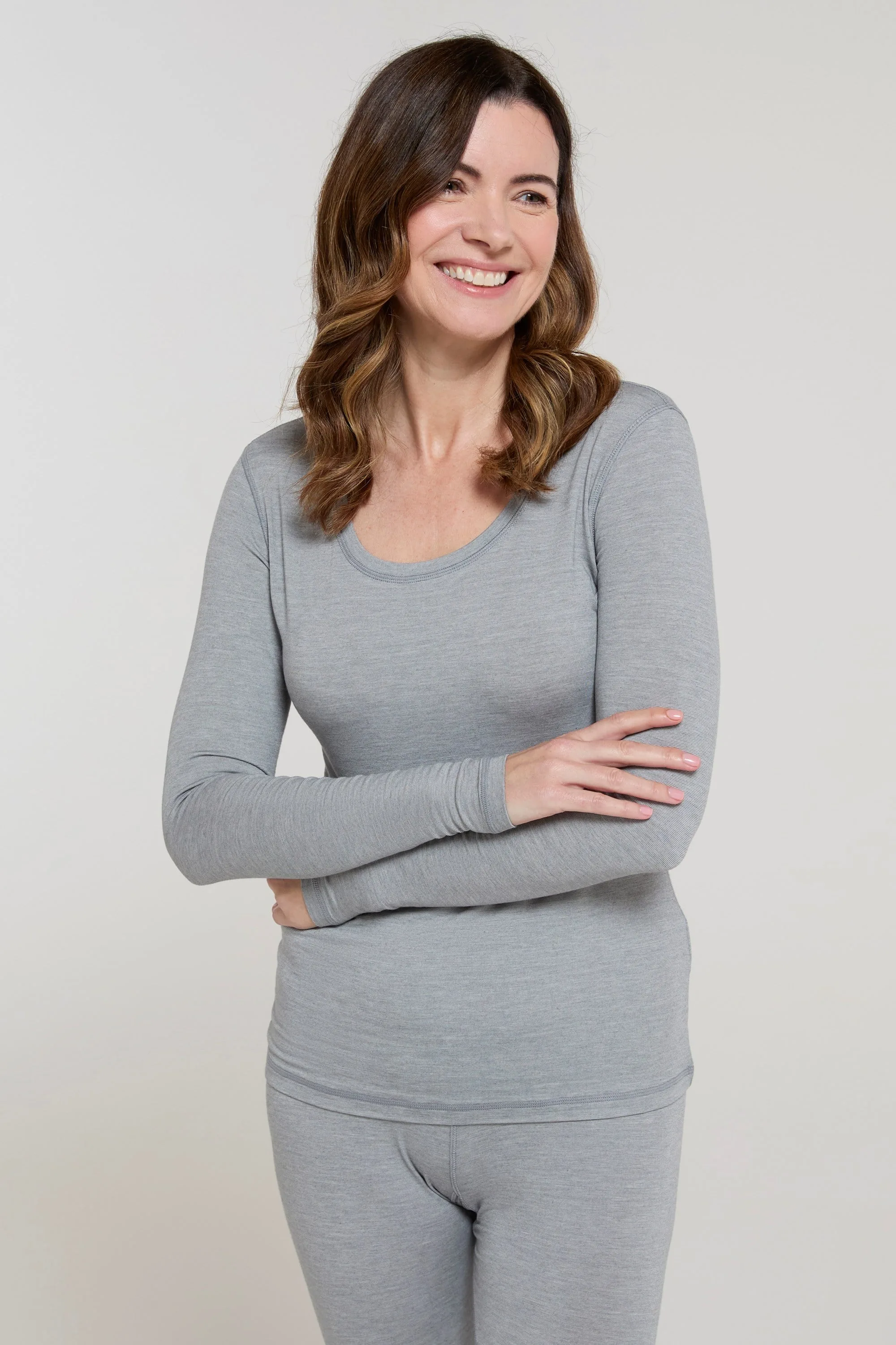 Keep The Heat Womens Thermal Top - Grey - Grey - Size: 18 - Mountain Warehouse - FashionsVida