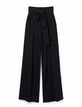 Pantalon wide leg maille BLACK XS female - Desigual - FashionsVida