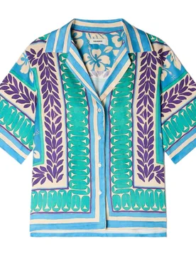 Camisa de mujer ancha con estampado floral - sandro - FashionsVida