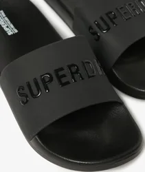 Superdry Herren Logo Badeschlappen Schwarz - Größe: 12-13