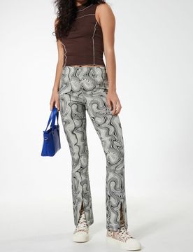 Top a costine senza maniche con collo alto - marrone scuro