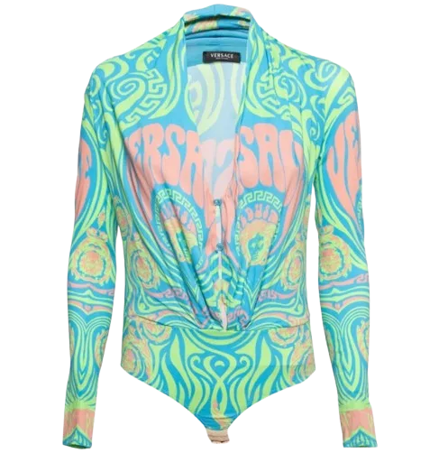 Multicoloured Draped Bodysuit - Versace - FashionsVida
