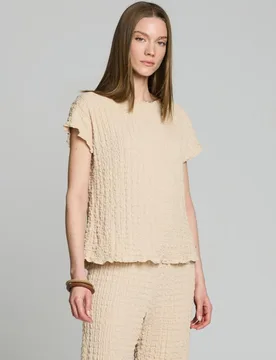 Camiseta de mujer texturada sin mangas - Escorpion - FashionsVida