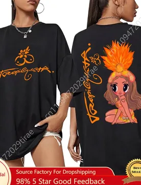 Karol G Tropicoqueta 2025 Album Graphic T-shirt Men Women's Aesthetic High Quality T Shirts Cute Oversized Casual Cotton T Shirt - Aliexpress - FashionsVida