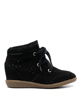 Sneaker stringate con zeppa