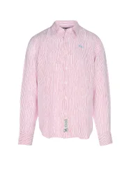 La Martina Camisa de lino rosa L