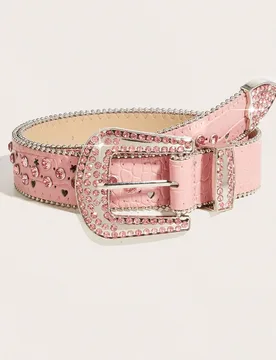 Pieza Cinturón de estilo vaquero occidental para mujer con decoración de rhinestones, adecuado para uso diario, fiestas, verano, escuela, otoño y H - Shein - FashionsVida