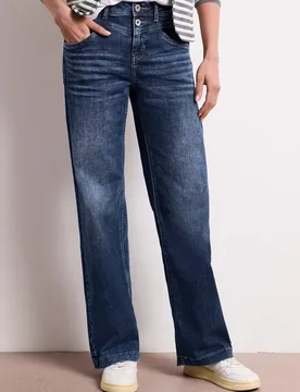 Wide Leg Jeans female Blau - Street One - FashionsVida