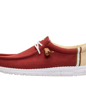 Scarpe wally summer linen uomo burnt red