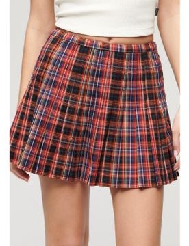 Para mujer. W7210332A Minifalda a cuadros de talle medio (XS), Casual, Poliéster