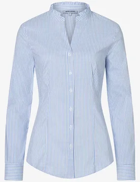 Striped Cotton Stretch Blouse female - 40 - FashionsVida