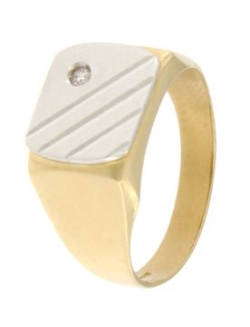 Anello Uomo Oro Giallo Bianco GL101282