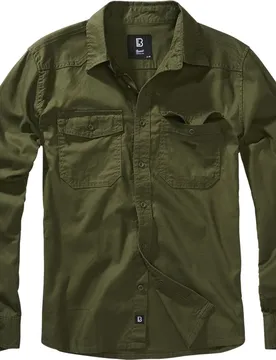 Camicia A Maniche Lunghe Flannel Olive 4XL