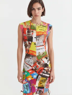 Robe slim courte plissable RED XL female - Desigual - FashionsVida