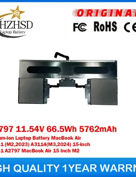 A2797 11.54V 66.5Wh 5762mAh Genuine Original Laptop Battery For Apple MacBookAir A2941(M2,2023)A3114(M3,2024)15-inch A2941 A2797 - Aliexpress - FashionsVida