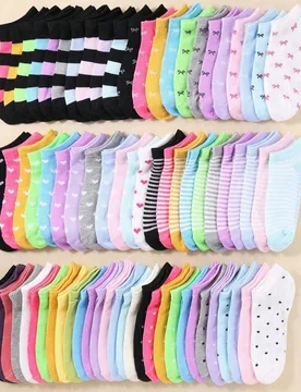 Pares de calcetines cortos para mujer, suaves y cómodos, casuales y versátiles, calcetines cortos para estudiantes, adecuados como regalo del Día d - Shein - FashionsVida