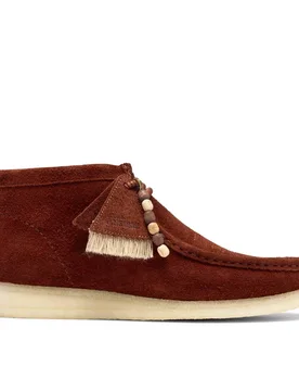 Men's Wallabee Boot Brown Combination Suede Ankle Boots, Wallabee, Lace Up Size: 9-Standard Fit - Brown - Size: 9-Standard Fit - Clarks - FashionsVida
