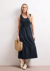 Midi-Kleid mit Smok-Oberteil female Blau