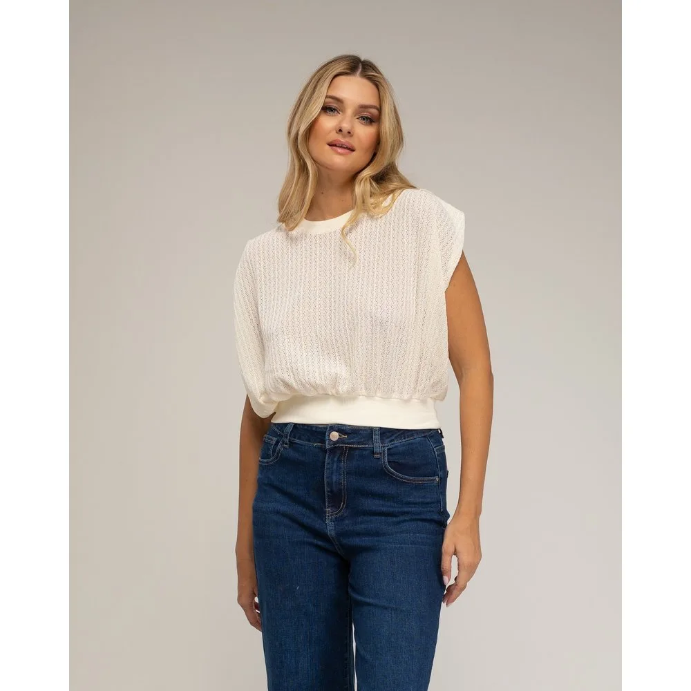 Top de mujer sin mangas c y elastico en la cintura - Tantra - FashionsVida