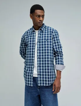 Camisa de hombre con estampado de cuadros - Salsa Jeans - FashionsVida