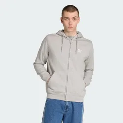 Hoodie Trefoil Essentials Full-Zip 2XL Medium Grey Heather / White