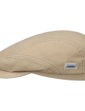 Sustainable Cotton Driver Flat Cap by - beige - Size: M (56-57 cm) - Stetson - FashionsVida