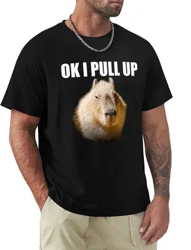 Ok I Pull Up Capybara T-Shirt Casual Daily Wear Short Sleeve Top - Aliexpress - FashionsVida