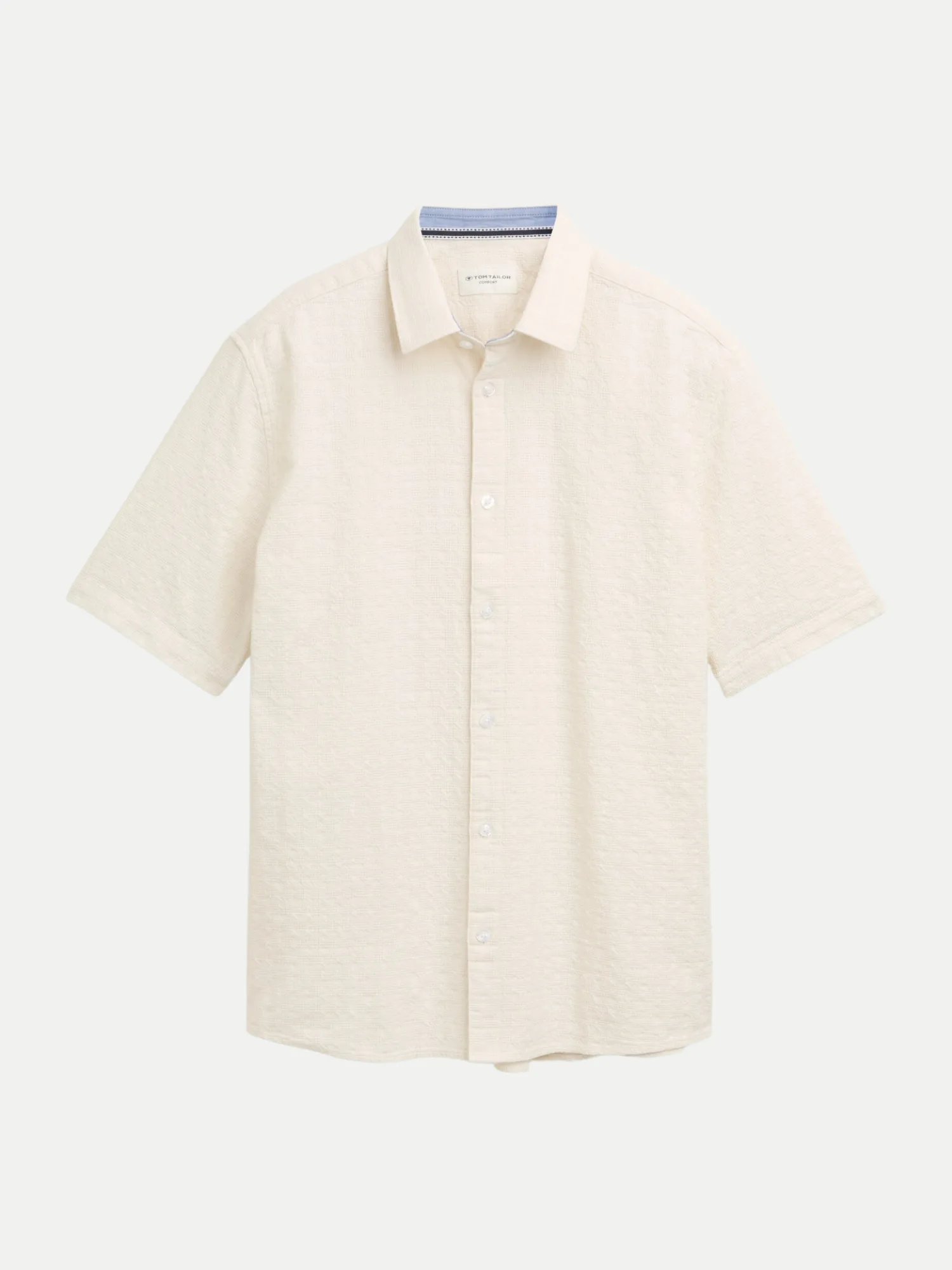 Kurzarmhemd Strukturiert Beige L - Tom Tailor Casual - FashionsVida