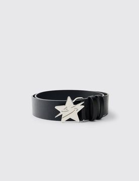 Herren PU-Gürtel Mit Sternschnalle Black Größe Medium