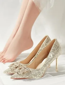 Brand Women's Shoes Fashion Rhinestone High Heels Designer Banquet Wedding Shoes for Women Bridal Shoes Pumps Zapatos De Mujer - Aliexpress - FashionsVida