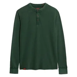 Maglietta A Maniche Lunghe Vintage Textured Grandad Enamel Green S