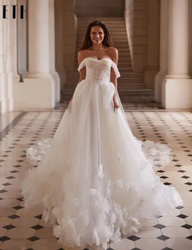 JEHETH Romantic Floral Wedding Dresses Women Off Shoulder A-line Gowns For Bride Sweetheart Elegant vestidos de novia Customized - Aliexpress - FashionsVida