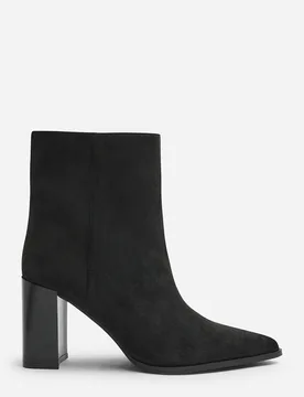 Wheres Womens daryna Stacked Heel Pointed Ankle Boot - Black - Size Uk 5 - Where's That From - FashionsVida