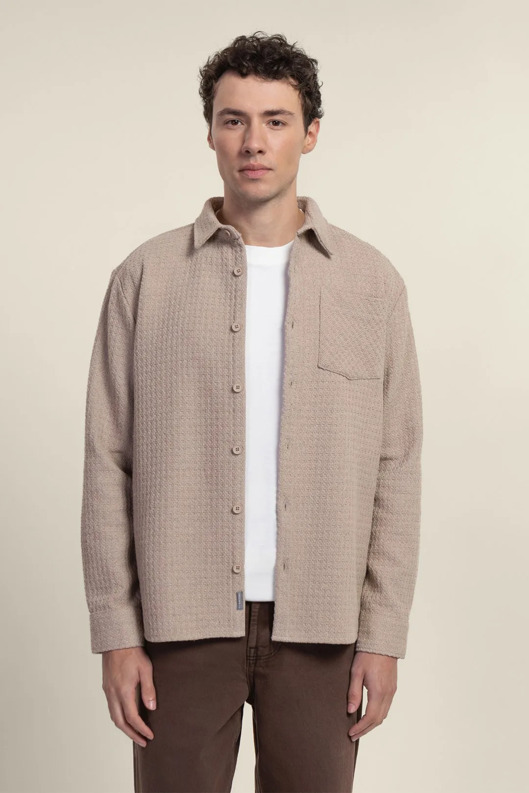 Men's Textured Overshirt - - Size: L - Larsson & Co - FashionsVida